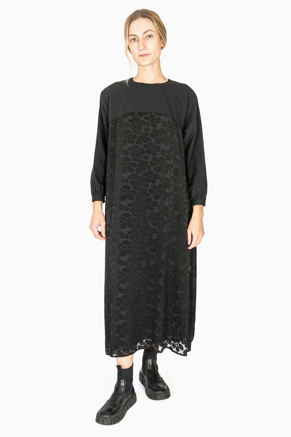 Openwork Pattern Pullover Dress