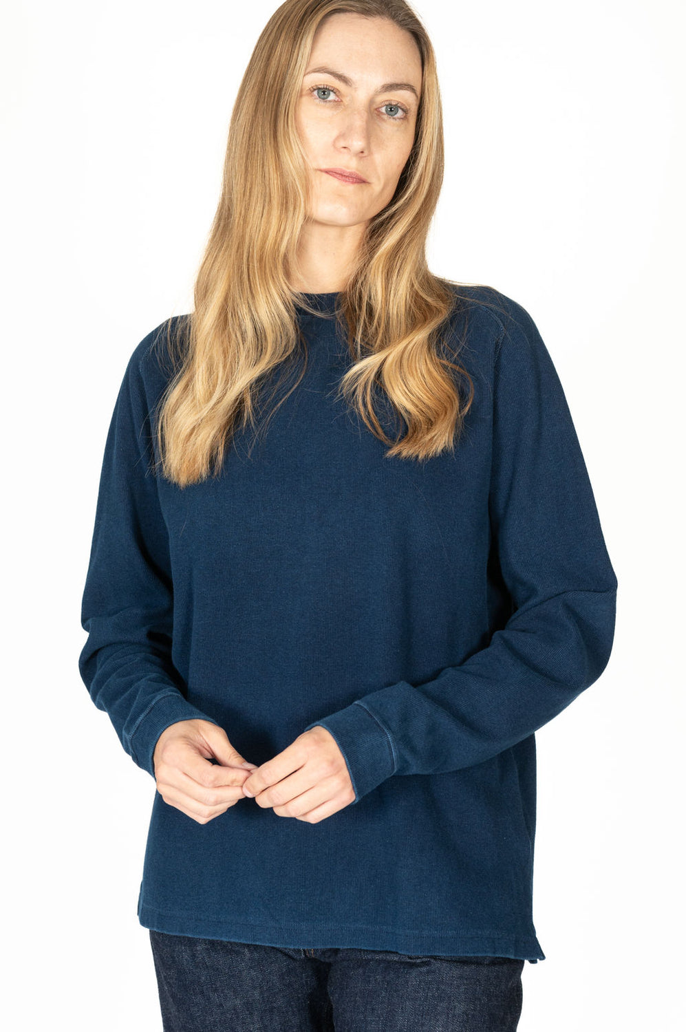 Unisex Knit Hand-Dyed Slub Cotton Long Sleeve T shirt