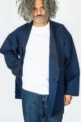 Pure Indigo Double Cloth Sashiko Farmers Haori Jacket