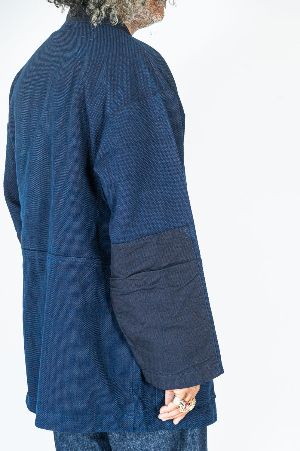 Pure Indigo Double Cloth Sashiko Farmers Haori Jacket