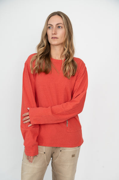 Gauze Jersey BISCUIT Pocket Long Sleeve T Shirt – Moth