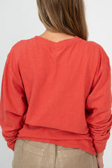 Gauze Jersey BISCUIT Pocket Long Sleeve T Shirt