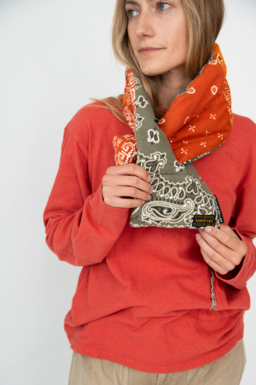 Flannel reversible bandana KESA scarf