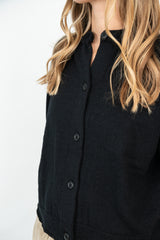 Wool Whole Garment 2 Way Cardigan Black