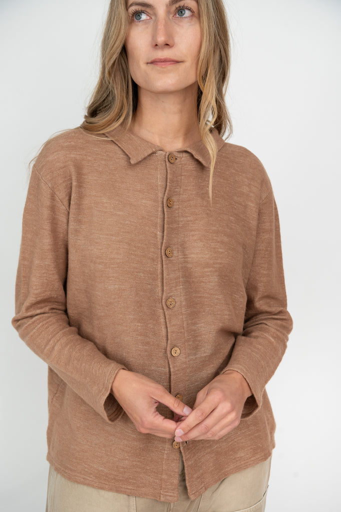 Two-way Wool and Linen Cardigan