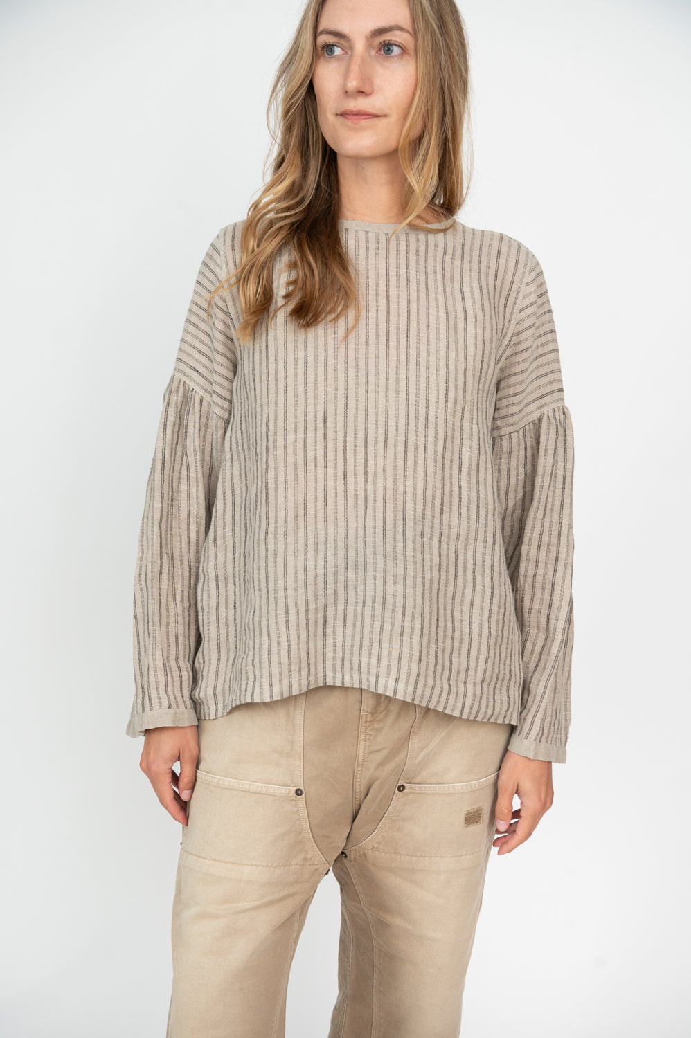 Winter Gauze Striped Blouse