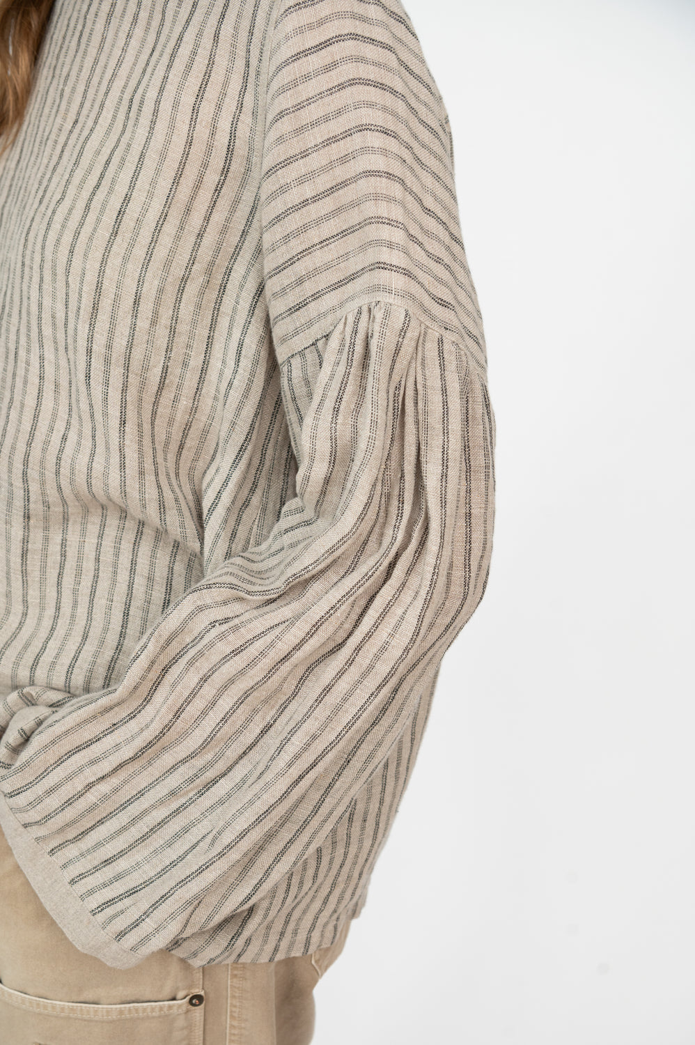 Winter Gauze Striped Blouse