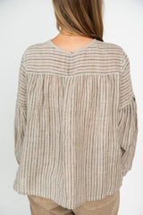 Winter Gauze Striped Blouse