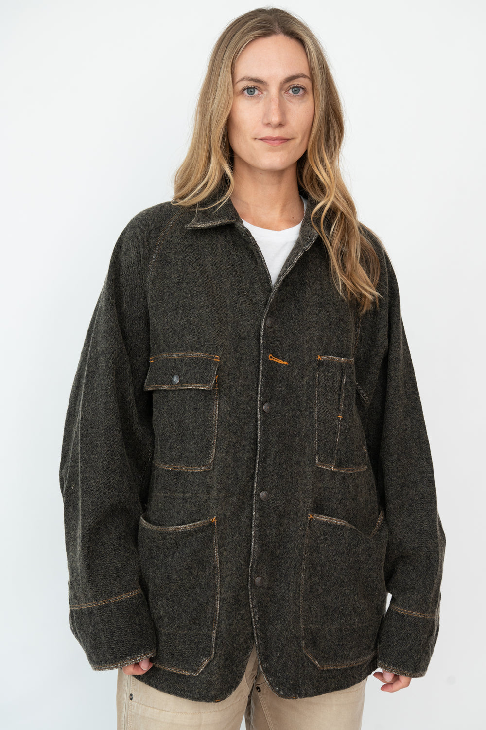 Twill Aging Wool CACTUS Coverall Charcoal