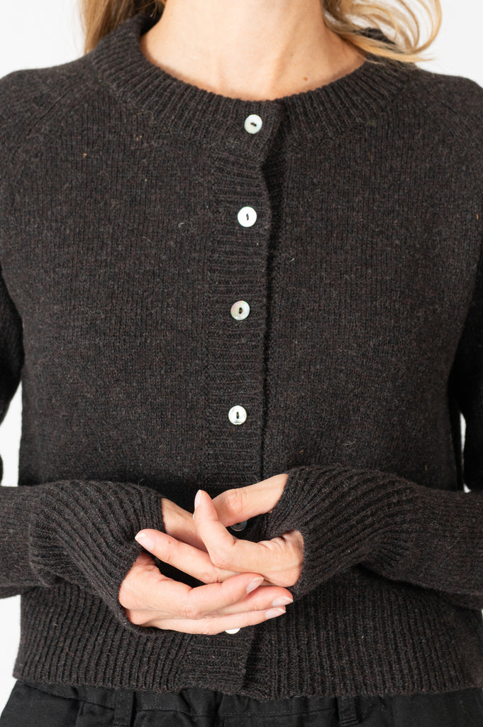 Raglan Cardigan Dark Brown