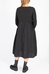 Jersey x Double Gauze BUTTER Dress Black