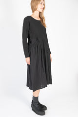 Jersey x Double Gauze BUTTER Dress Black
