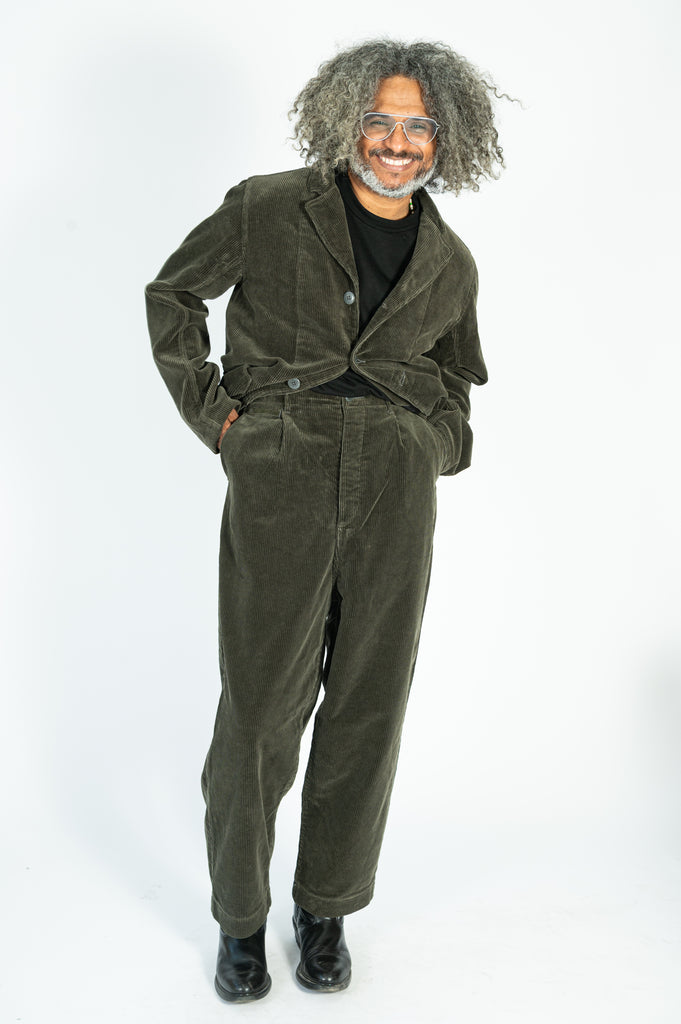 7W Corduroy High Waisted NIME Pants Gray