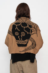 Fulling Wool Scarf COPTIC SKULL Beige