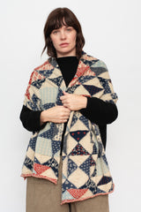 Fulling Wool HAPPY Scarf INDIGO RAG Ecru