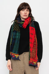 Fulling Wool Scarf TARTAN CHECK BANDANA PATCH