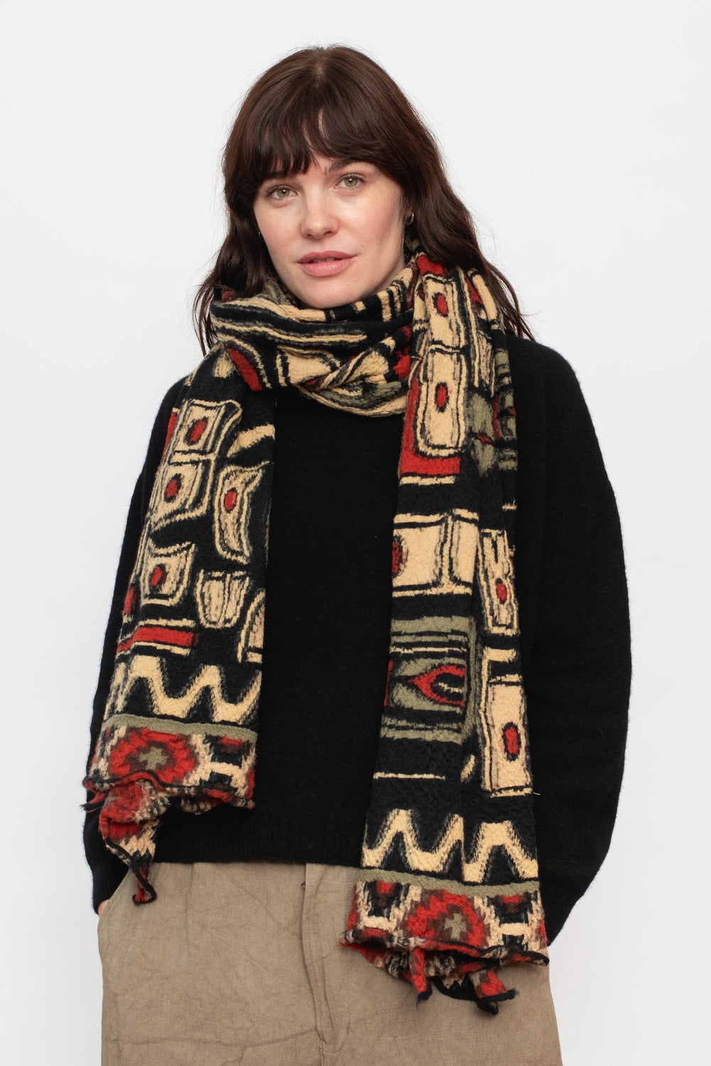 Fulling Wool Scarf ALASKA RAVEN