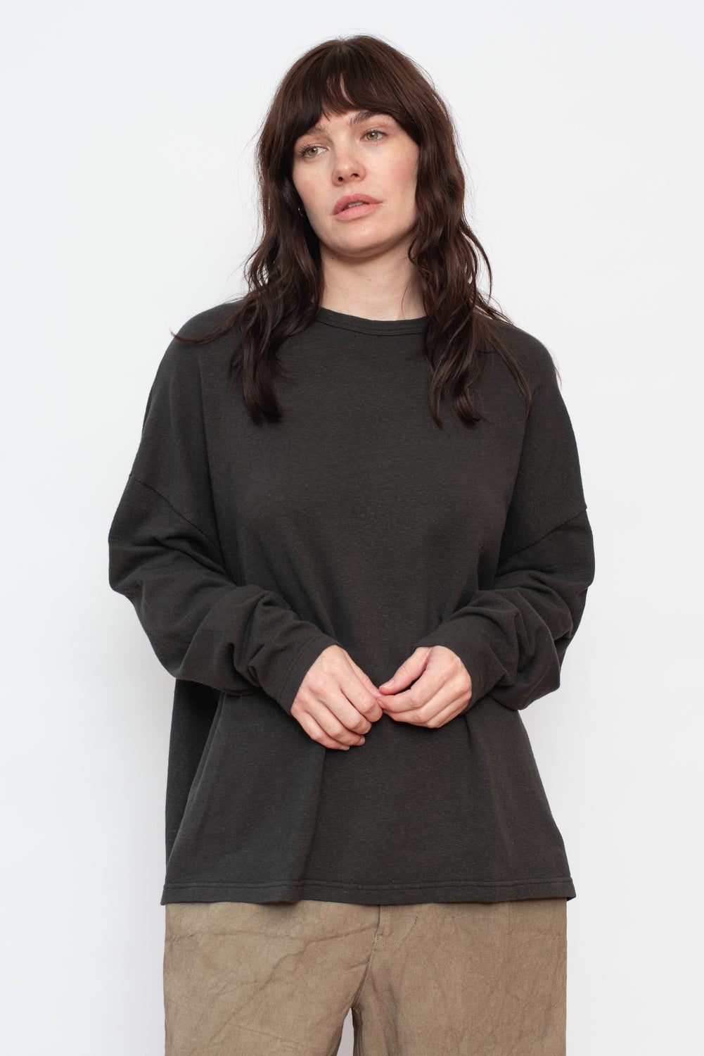 Loose Long Sleeve T-Shirt Black