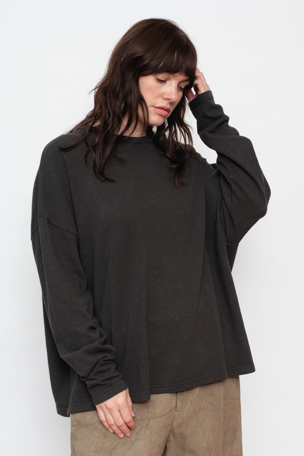Loose Long Sleeve T-Shirt Black