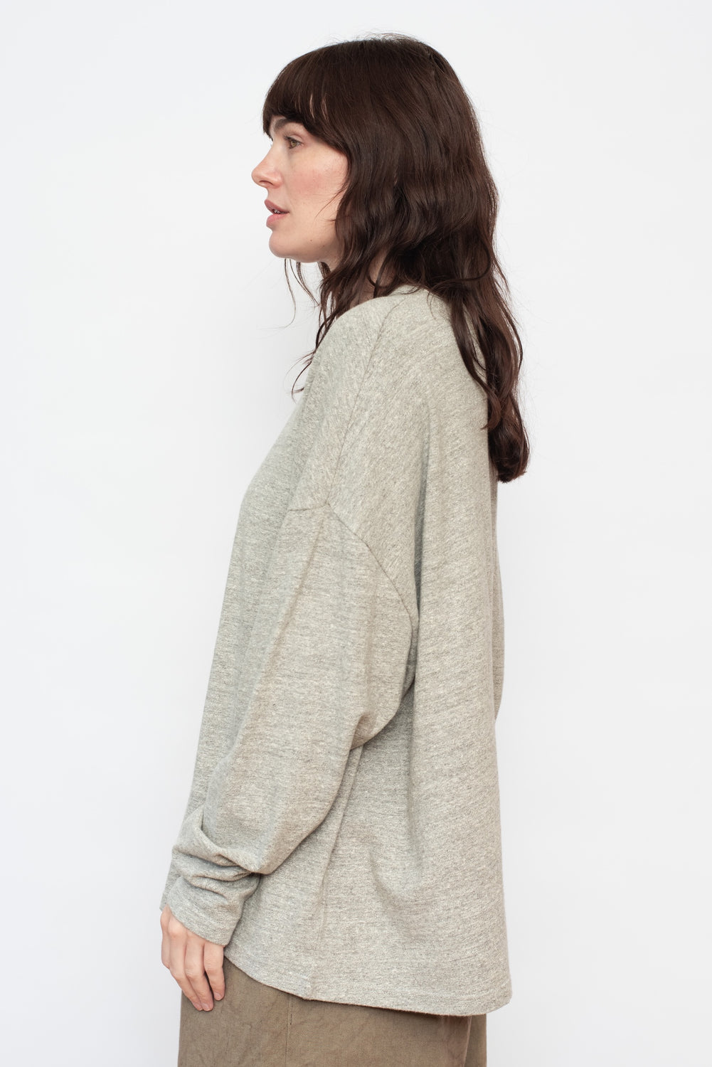 Loose Long Sleeve T-Shirt Gray
