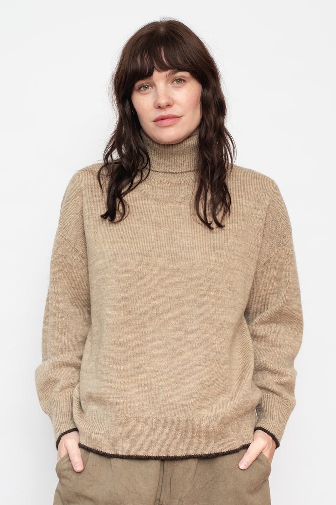 Wholegarment Knit Wool Turtleneck Sweater