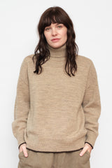 Wholegarment Knit Wool Turtleneck Sweater