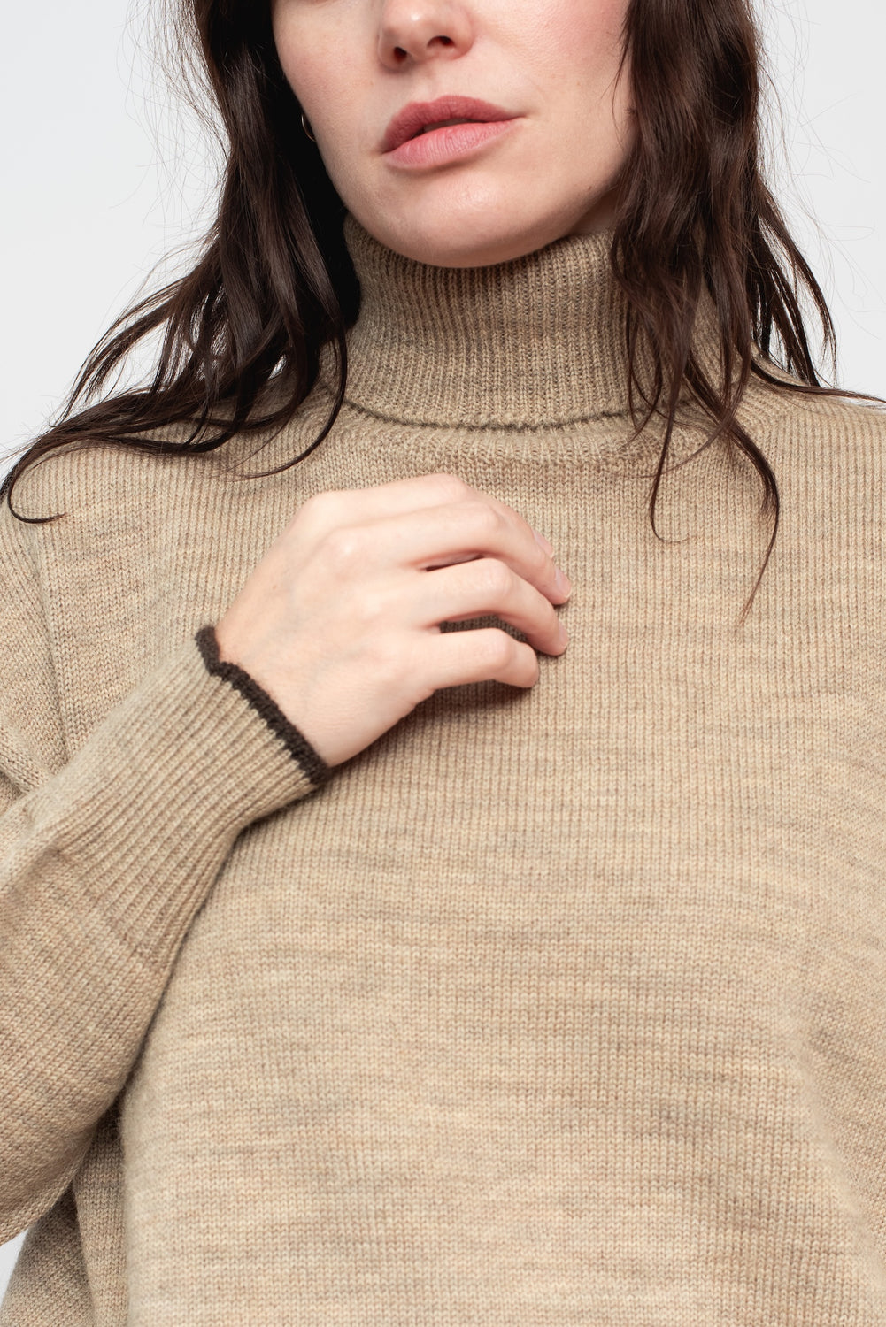 Wholegarment Knit Wool Turtleneck Sweater