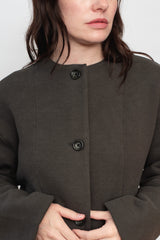 Cotton Tencel Brushed Fleece Jacket Dark Charcoal