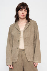 Twill Aging Wool Stripe HOSPITAL Jacket Gray