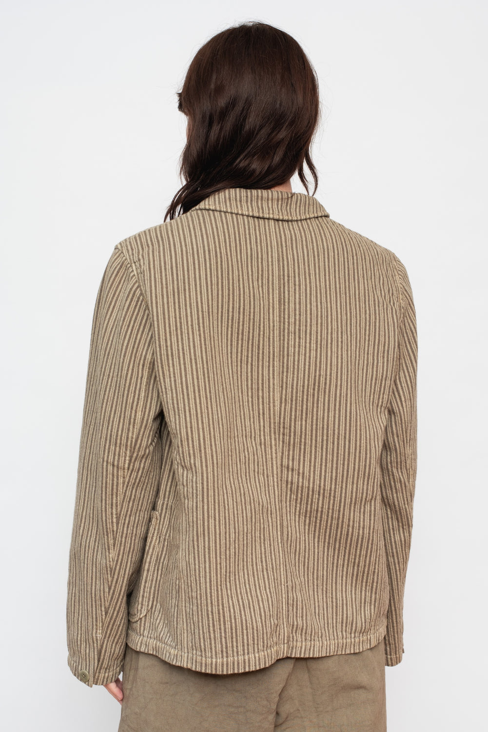 Twill Aging Wool Stripe HOSPITAL Jacket Gray