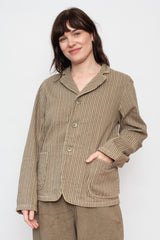 Twill Aging Wool Stripe HOSPITAL Jacket Gray