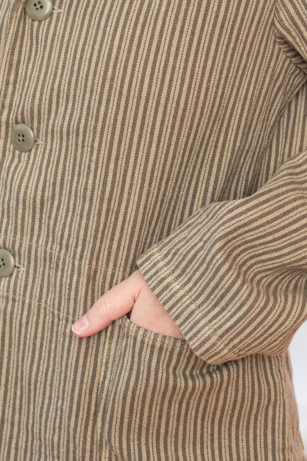 Twill Aging Wool Stripe HOSPITAL Jacket Gray
