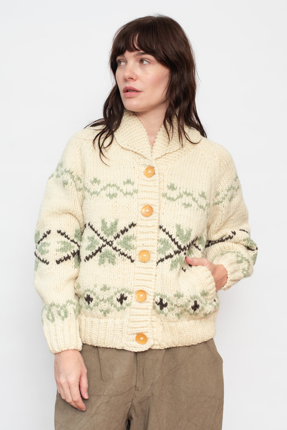 Peru Hand Knit Wool Cardigan