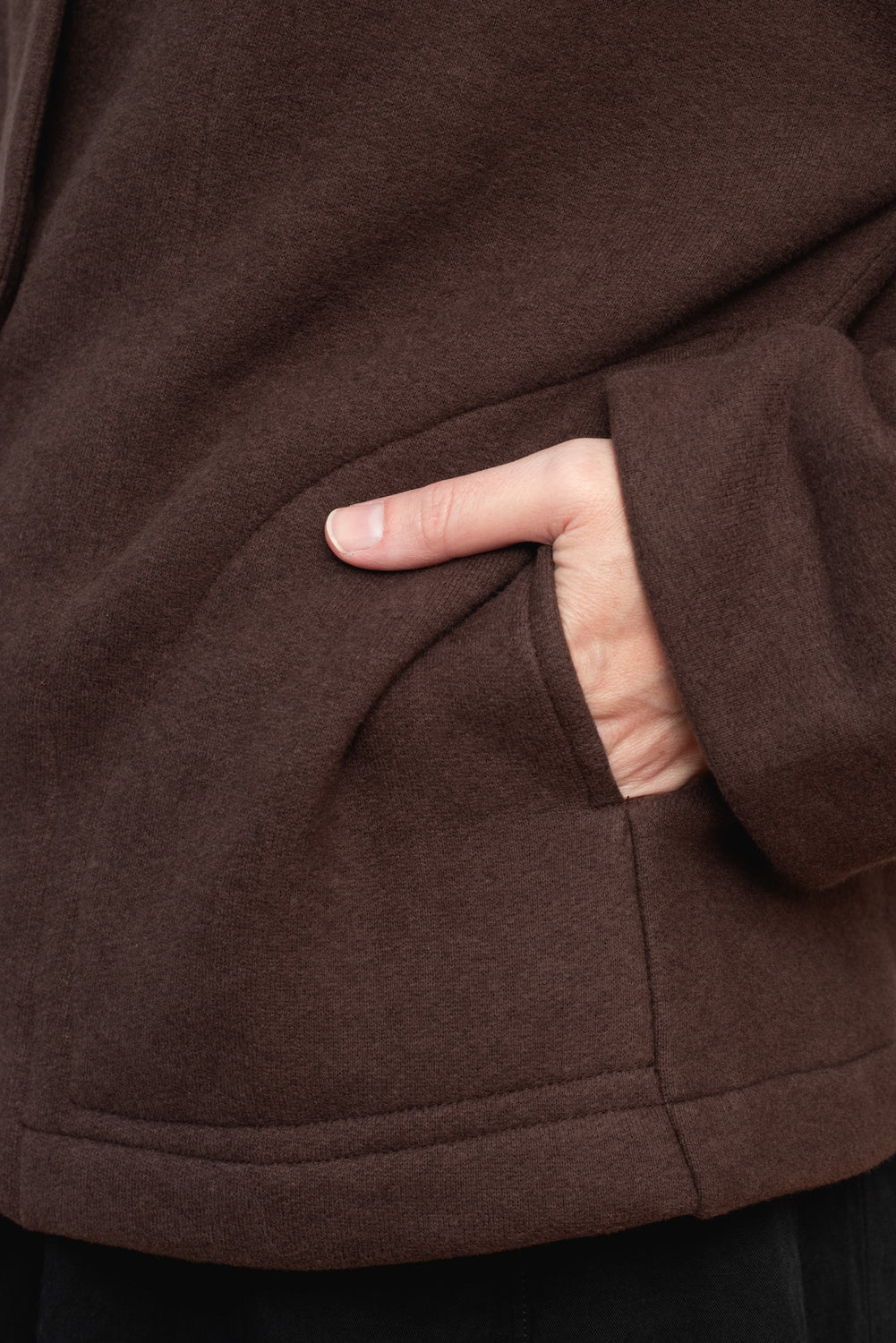 Cotton Tencel Brushed Fleece Jacket Brown