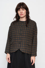 Cotton and Wool Gingham Check Jacket