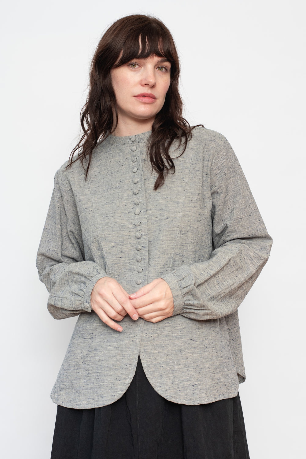 Cotton and Linen Nep Shirt Natural