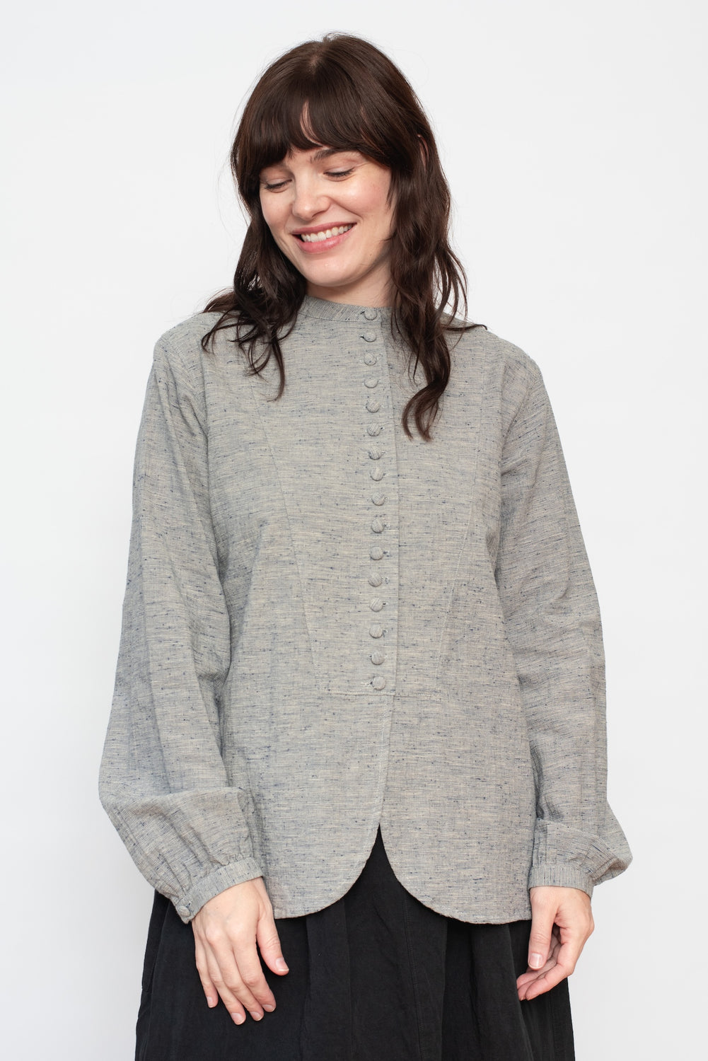 Cotton and Linen Nep Shirt Natural