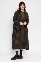 Cotton and Wool Gingham Check Dress
