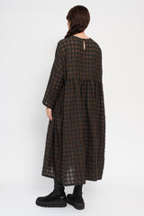 Cotton and Wool Gingham Check Dress