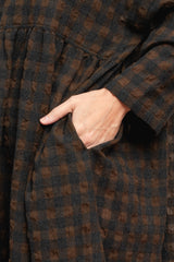 Cotton and Wool Gingham Check Dress