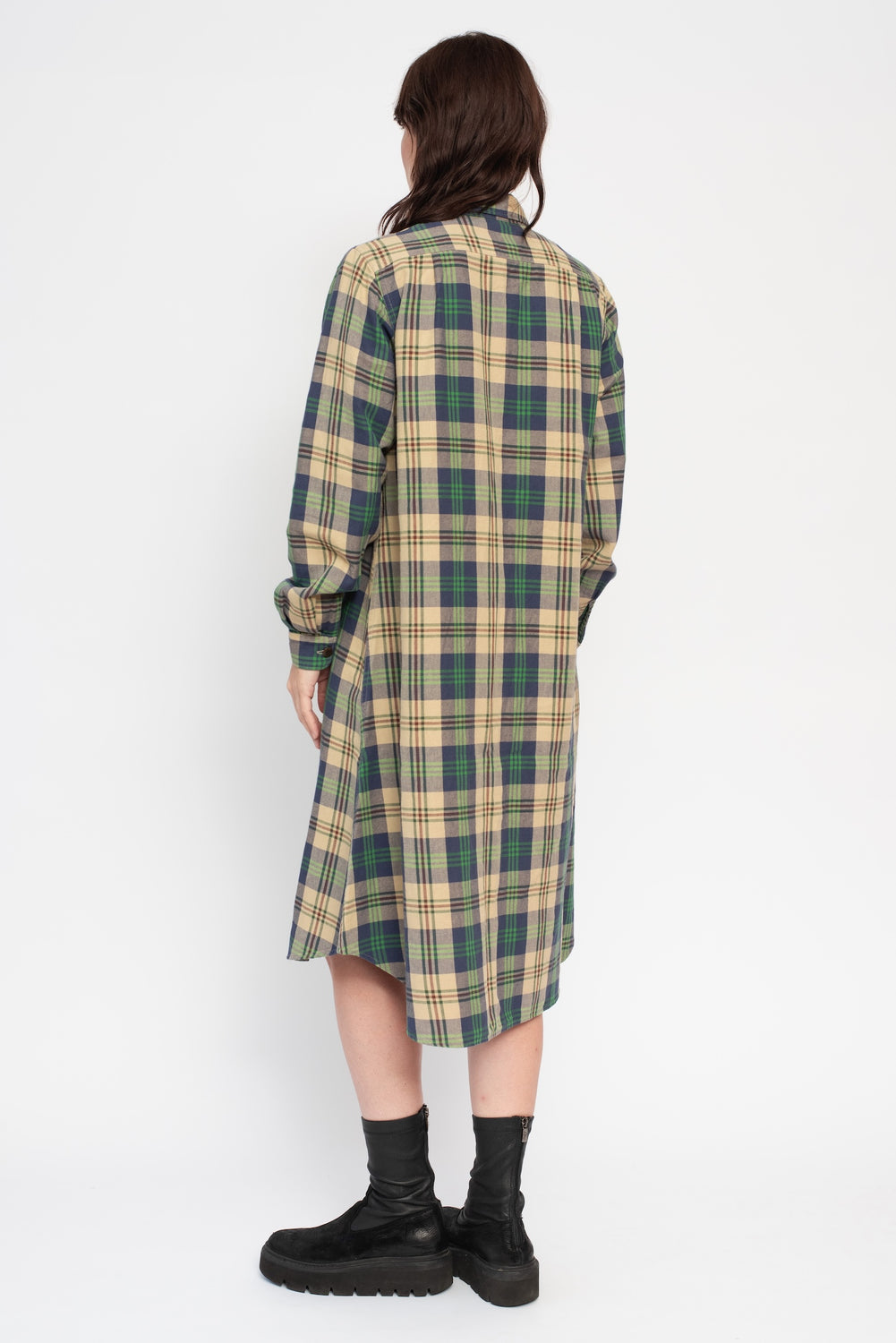 Columbia Check Drizzler Work Shirt Dress Green