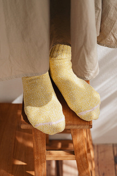 Silk Cotton Socks Colorful Flags (Yellow)