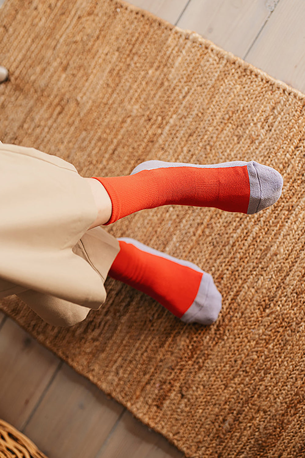Cotton Cashmere Walk Socks Red