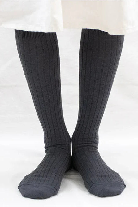 Silk and Cotton Long Hose, Charcoal
