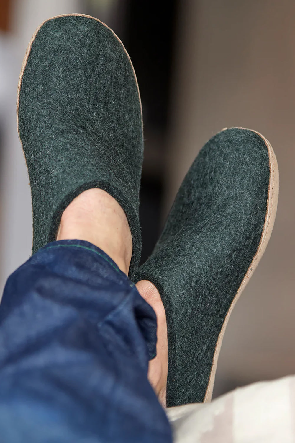 Forest Green Slippers