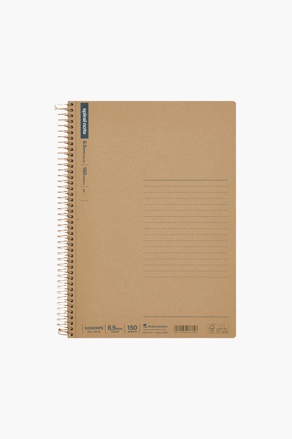 Spiral Notebook - Basic Line 6.5mm (B5), 150 Sheets