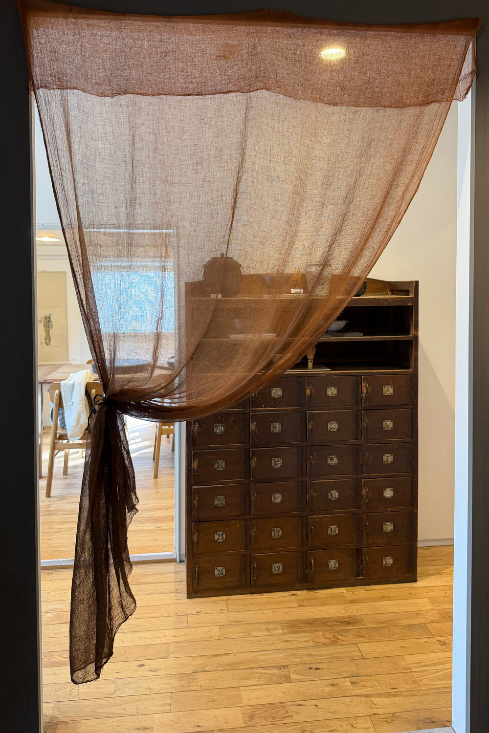 Naturally Dyed Linen Gauze Hanging 01