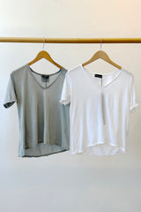 Cotton V-Neck T-Shirt, White