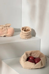 Organic Cotton Food Bag Set Stone