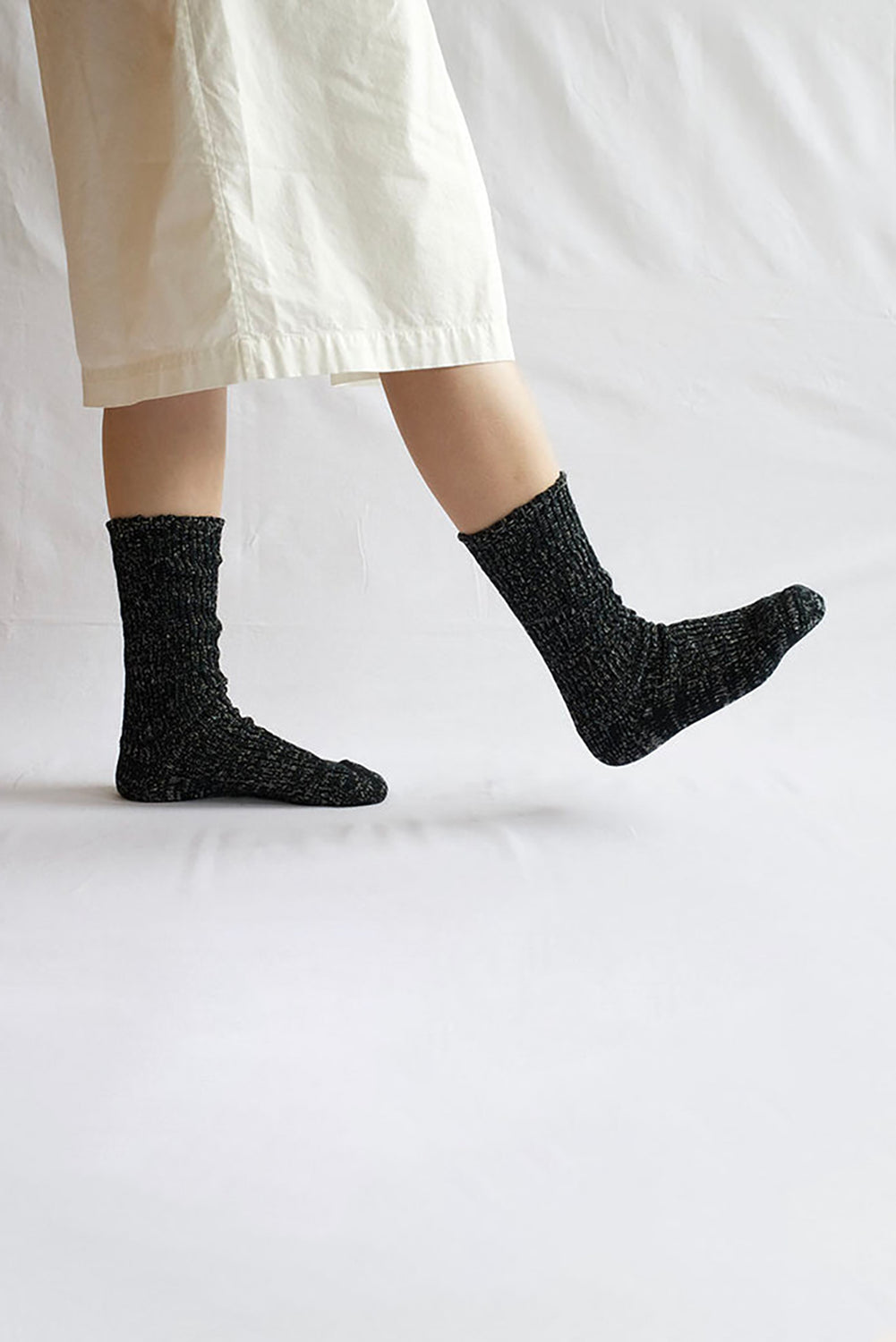 Hemp Cotton Ribbed Socks Black